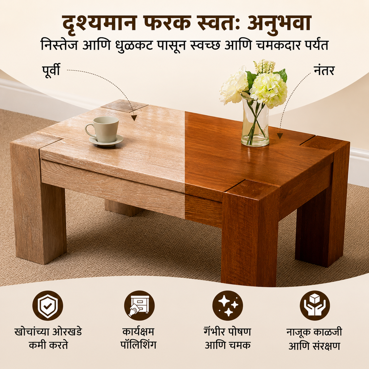 ALL IN ONE WOOD POLISH AND SHINER [marathi]